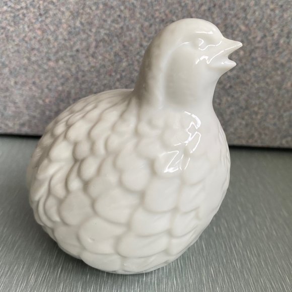 Vintage White Porcelain Quail Pair, Mother & Baby - Picture 4 of 13